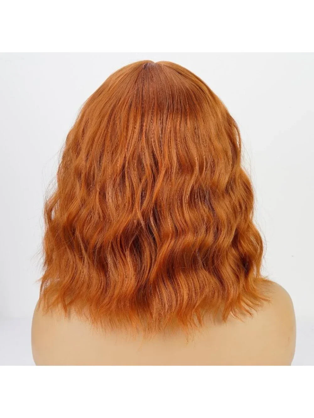 Women's Auburn 14 Inch Heat Resistant Short Bangs Bob Modern Wavy Wigs